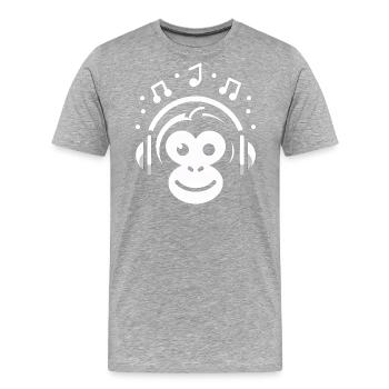 Fröhliche Affenmelodie - Männer Premium Bio T-Shirt - Grau meliert - Vorne - Damien (186cm)