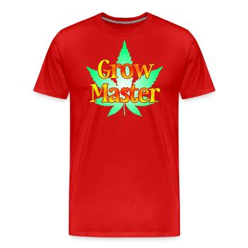 Grow Master - Cannabis - Marijuana - Marihuana - Männer Premium Bio T-Shirt - Rot - Vorne - Damien (186cm)