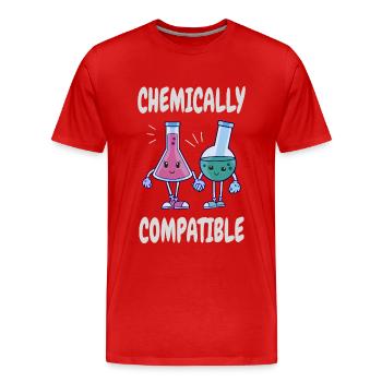 Chemisch kompatibel - Verliebt Chemie Wissenschaft - Männer Premium Bio T-Shirt - Rot - Vorne - Damien (186cm)