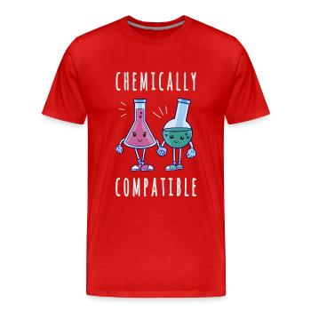 Chemisch kompatibel - Verliebt Chemie Wissenschaft - Männer Premium Bio T-Shirt - Rot - Vorne - Damien (186cm)