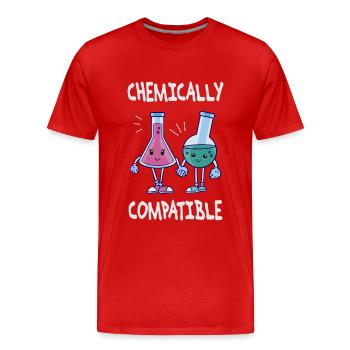 Chemisch kompatibel - Verliebt Chemie Wissenschaft - Männer Premium Bio T-Shirt - Rot - Vorne - Damien (186cm)