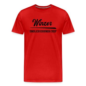Winzer Chef Selbstständigkeit Weingut Gründen - Männer Premium Bio T-Shirt - Rot - Vorne - Damien (186cm)