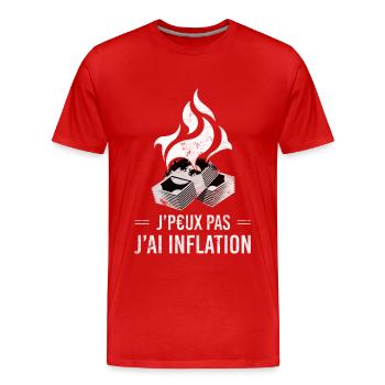Je Peux Pas J'ai Inflation Humour - T-shirt bio Premium Homme - rouge - Devant - Damien (186cm)