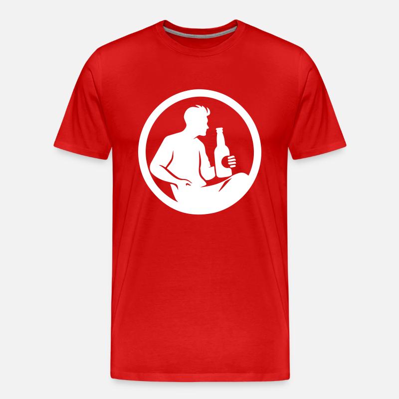 Drinking Silhouette - Männer Premium Bio T-Shirt - Rot