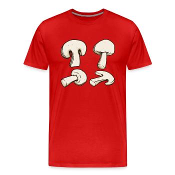 Pilze Suchen Zubehör Kostüm Pilz Outfit Champignon - Männer Premium Bio T-Shirt - Rot - Vorne - Damien (186cm)