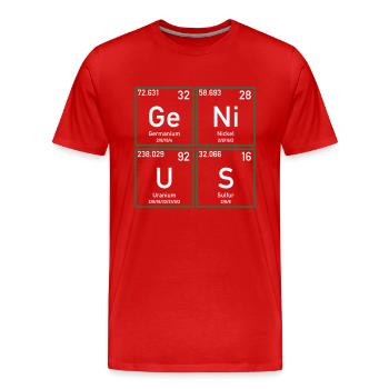 Genius transparent - Men's Premium Organic T-Shirt - red - Front - Damien (186cm)