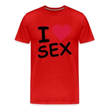 i_love_sex_2c - Männer Premium Bio T-Shirt - Rot - Vorne - Damien (186cm)