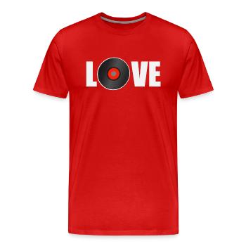 amour de vinyle - T-shirt bio Premium Homme - rouge - Devant - Damien (186cm)