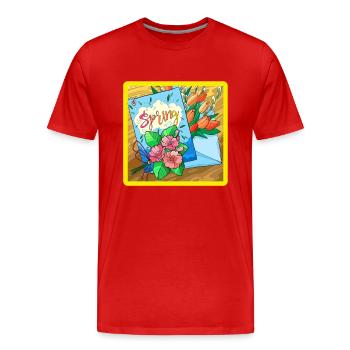 Spring - Männer Premium Bio T-Shirt - Rot - Vorne - Damien (186cm)