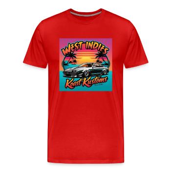 West Indies Koast Kustoms 1 - T-shirt bio Premium Homme - rouge - Devant - Damien (186cm)