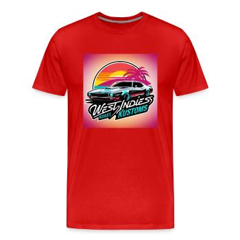 West Indies Koast Kustoms - T-shirt bio Premium Homme - rouge - Devant - Damien (186cm)