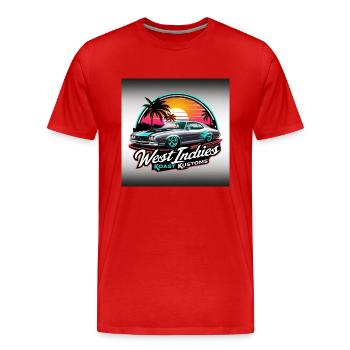West Indies Koast Kustoms - T-shirt bio Premium Homme - rouge - Devant - Damien (186cm)