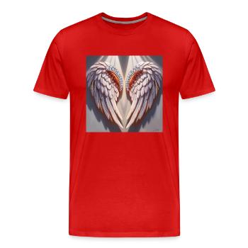 Engelsflügel - Männer Premium Bio T-Shirt - Rot - Vorne - Damien (186cm)