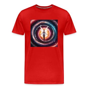 Galaxie-Fee - Männer Premium Bio T-Shirt - Rot - Vorne - Damien (186cm)