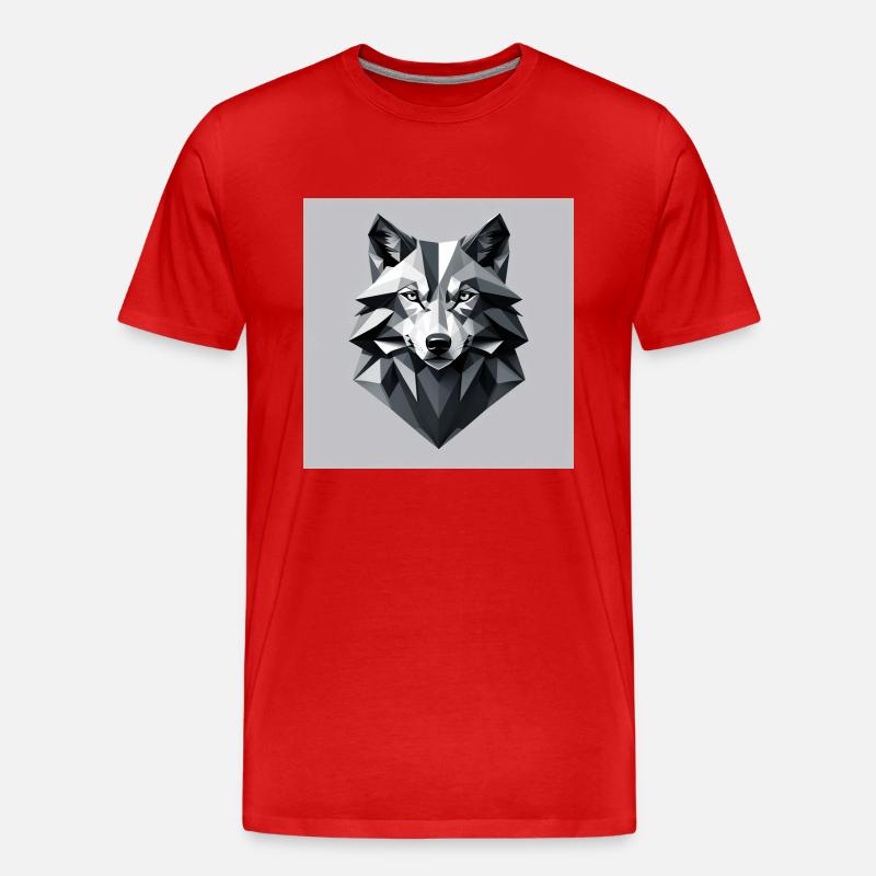 Minimalistic wolf - Männer Premium Bio T-Shirt - Rot