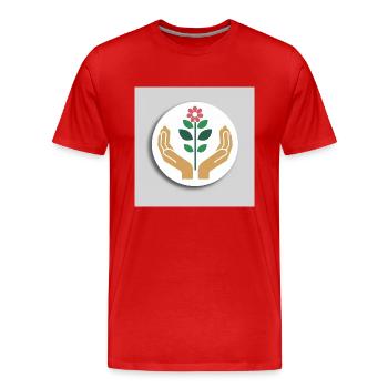 Logo zur Förderung des Wachstums - Männer Premium Bio T-Shirt - Rot - Vorne - Damien (186cm)