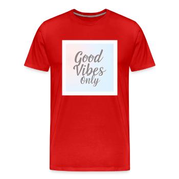 gute vibes ey only 2022 - Männer Premium Bio T-Shirt - Rot - Vorne - Damien (186cm)