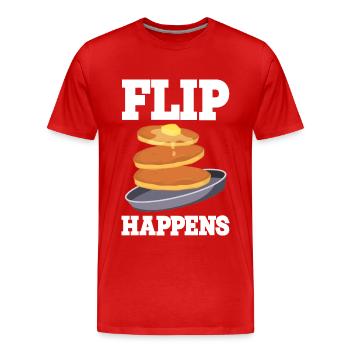 Pfannkuchen - Männer Premium Bio T-Shirt - Rot - Vorne - Damien (186cm)