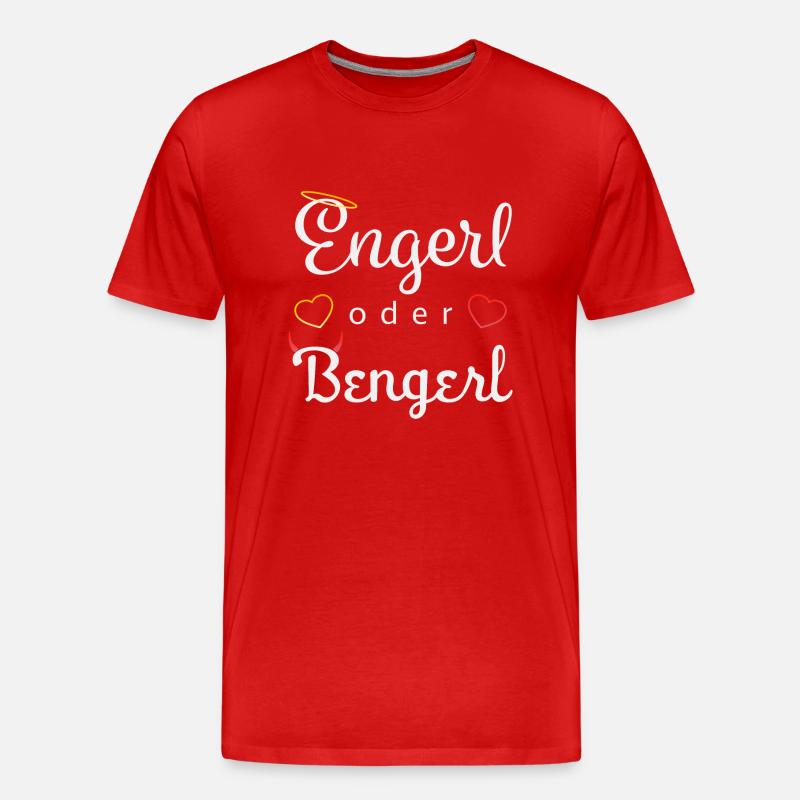 Engerl oder Bengerl - Männer Premium Bio T-Shirt - Rot