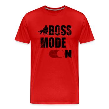 BOSS MODE ON - Männer Premium Bio T-Shirt - Rot - Vorne - Damien (186cm)