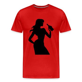 Femme Fun Silhouette - T-shirt bio Premium Homme - rouge - Devant - Damien (186cm)