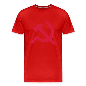 Hammer und Sichel - Männer Premium Bio T-Shirt - Rot - Vorne - Damien (186cm)
