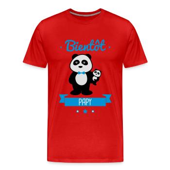 Bientôt Papy futur grand-père - T-shirt bio Premium Homme - rouge - Devant - Damien (186cm)