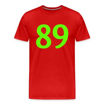 Ausgabe 89 - Männer Premium Bio T-Shirt - Rot - Vorne - Damien (186cm)
