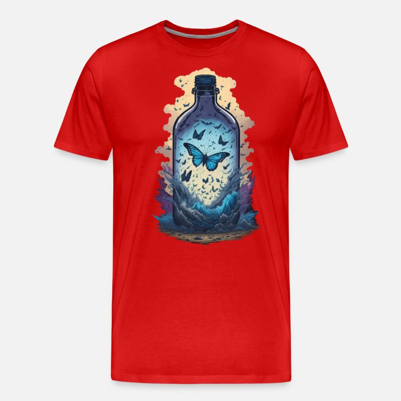 Schmetterling - Männer Premium Bio T-Shirt - Rot