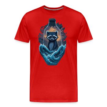 Flacon de raton laveur - T-shirt bio Premium Homme - rouge - Devant - Damien (186cm)
