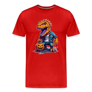 Halloween T Rex - T-shirt bio Premium Homme - rouge - Devant - Damien (186cm)