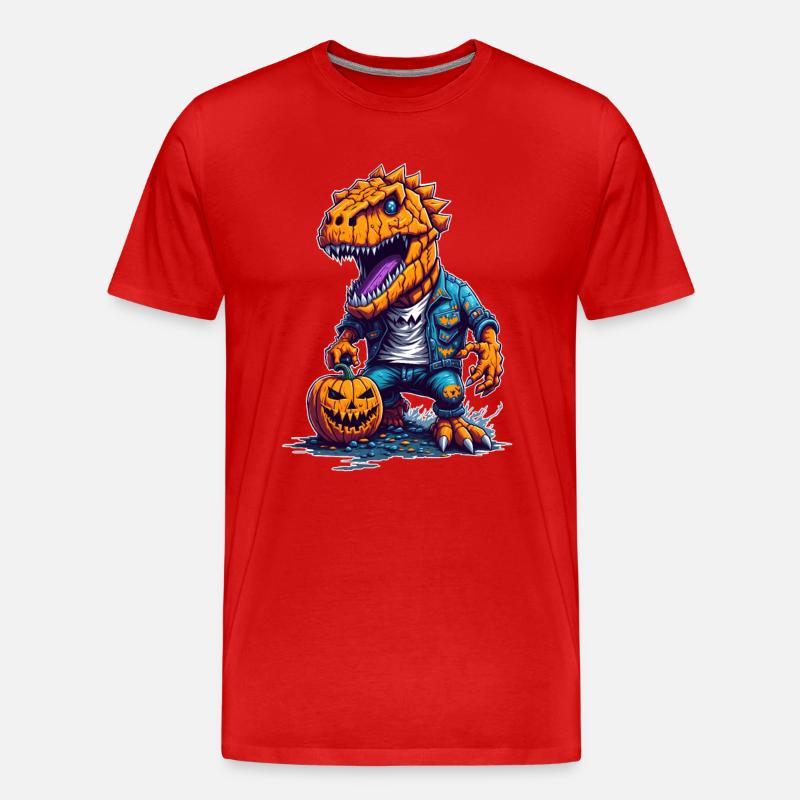 Halloween T Rex - T-shirt bio Premium Homme - rouge