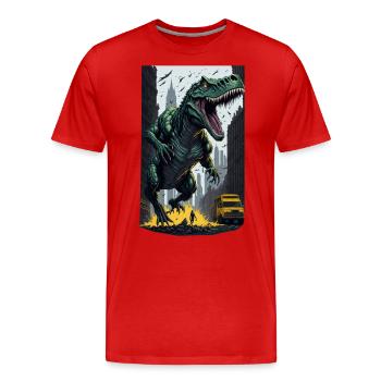 T Rex - T-shirt bio Premium Homme - rouge - Devant - Damien (186cm)