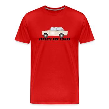 Auto Aufdruck - Männer Premium Bio T-Shirt - Rot - Vorne - Damien (186cm)