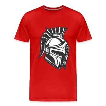 Casque Spartan Sparta - T-shirt bio Premium Homme - rouge - Devant - Damien (186cm)