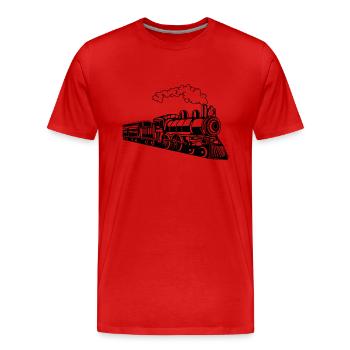 Locomotive / Locomotive 02_schwarz - T-shirt bio Premium Homme - rouge - Devant - Damien (186cm)