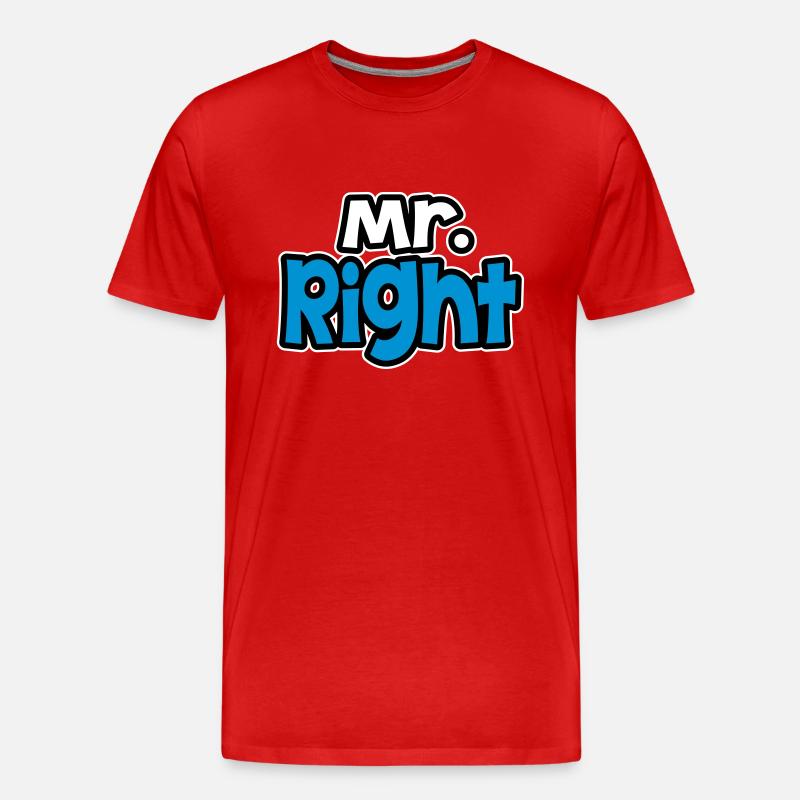 Mr. Rght - Männer Premium Bio T-Shirt - Rot