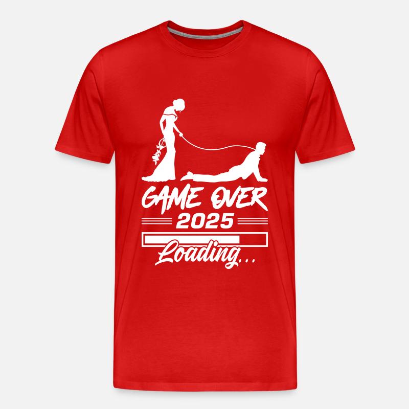 Wedding Loading 2025 Game Over - T-shirt bio Premium Homme - rouge