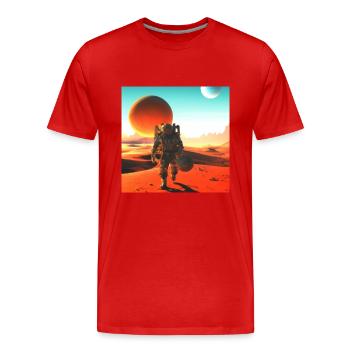 Mission Mars - T-shirt bio Premium Homme - rouge - Devant - Damien (186cm)