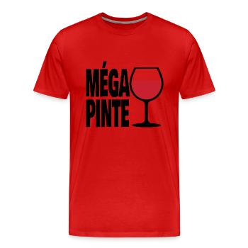 méga pinte - T-shirt bio Premium Homme - rouge - Devant - Damien (186cm)