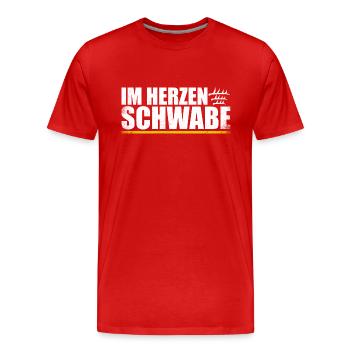 Im Herzen Schwabe Stolze Schwaben Vintage - Männer Premium Bio T-Shirt - Rot - Vorne - Damien (186cm)