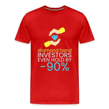 Diamantenhände verkaufen sich nie - Männer Premium Bio T-Shirt - Rot - Vorne - Damien (186cm)