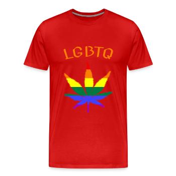 lgbtq ganja pride love - Männer Premium Bio T-Shirt - Rot - Vorne - Damien (186cm)
