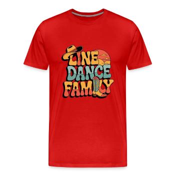 Line Dance Linedance Familie - Männer Premium Bio T-Shirt - Rot - Vorne - Damien (186cm)