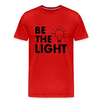 Be the light - Men's Premium Organic T-Shirt - red - Front - Damien (186cm)