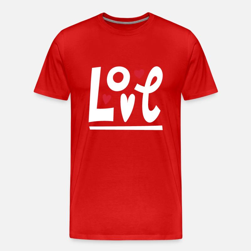 Liebe - Männer Premium Bio T-Shirt - Rot