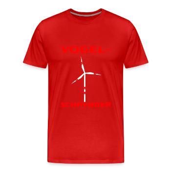 Gegen Windrad Windenergie Windkraft Naturschutz - Männer Premium Bio T-Shirt - Rot - Vorne - Damien (186cm)
