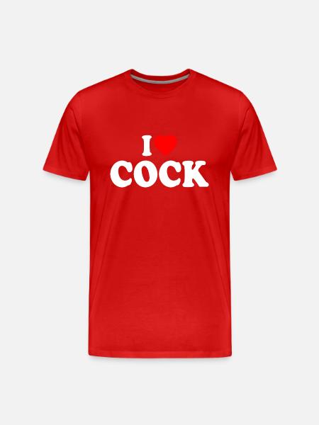 I love cock - Men's Premium Organic T-Shirt - red