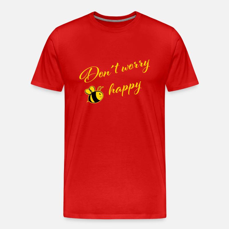 Don´t worry Bee happy - Männer Premium Bio T-Shirt - Rot