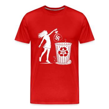 gegen nazis - Gegen Rechts - fck nzs - T-shirt bio Premium Homme - rouge - Devant - Damien (186cm)